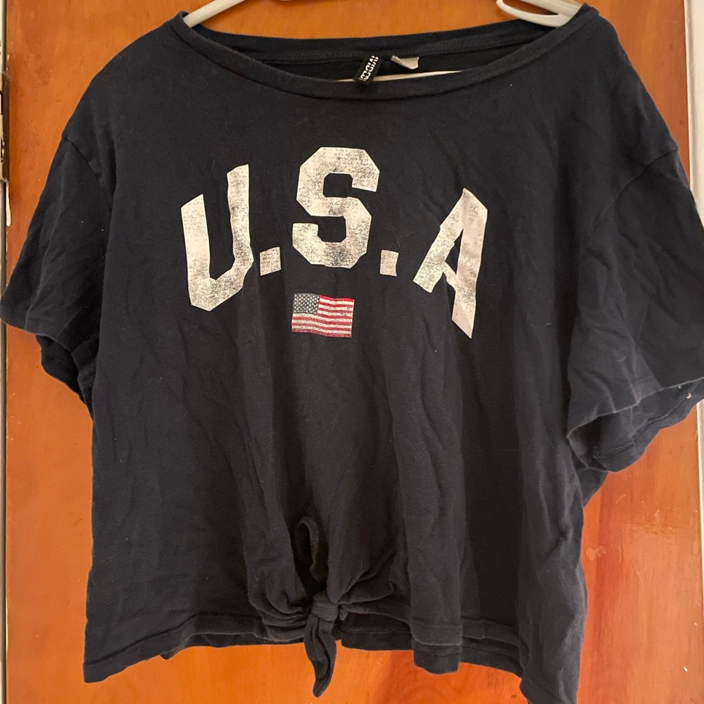 H&M Black Divided Top